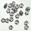 25 5x3mm Silver Tone Double Hole Daisies